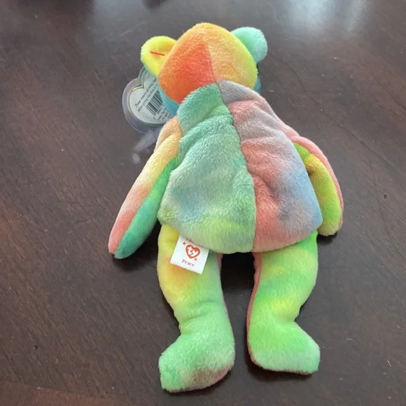 Ty Beanie Babies Peace Baby Teddy Bear Meaningful PVC Rare Vintage Collectible